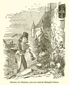 Blondel, il menestrello, sotto le mura della prigione di Riccardo da John Leech