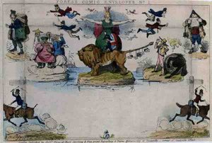 Caricatura della busta Mulready, pub. da Messrs Fores