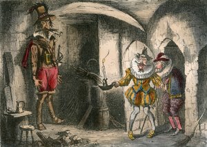 Scoperta di Guido Fawkes da parte di Suffolk e Mounteagle da John Leech