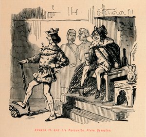 Edoardo II e il suo favorito, Piers Gaveston, c1860