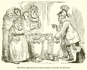 Annibale che chiede ai sacerdoti cretesi di diventare i suoi banchieri da John Leech