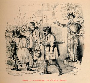 Enrico II che licenzia i baroni stranieri, c1860 da John Leech