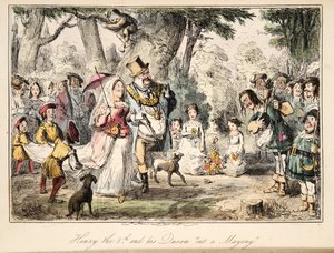 Enrico VIII e la sua regina a maggio, da The Comic History of England, pub. 1864