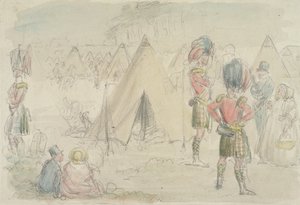 Reggimento delle Highlands in campo da John Leech