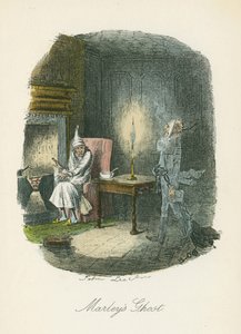 Il fantasma di Marley appare a Scrooge. Illustrazione di John Leech per 