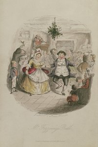 Il ballo di Mr Fezziwig, illustrazione da Un canto di Natale di Charles Dickens (1812-1870), pub. 1843 da John Leech