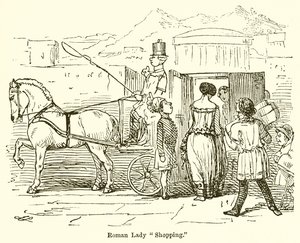 Signora romana che fa shopping da John Leech