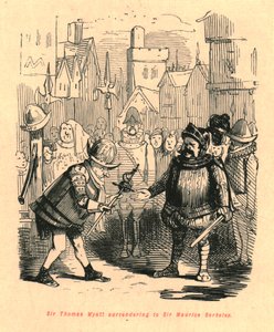 Sir Thomas Wyatt si arrende a Sir Maurice Berkeley, 1897 da John Leech