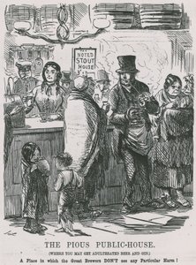 La casa pubblica pia, dove puoi ottenere birra e gin adulterati da John Leech