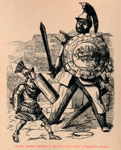 Terribile Combattimento tra T Manlio e un Gallo di statura gigantesca da John Leech
