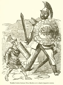 Terribile combattimento tra Tito Manlio e un gallo di statura gigantesca da John Leech