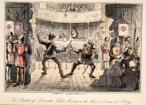 La battaglia di Bosworth Field: Una scena dal grande dramma della storia, da The Comic History of England, pub. 1864 da John Leech