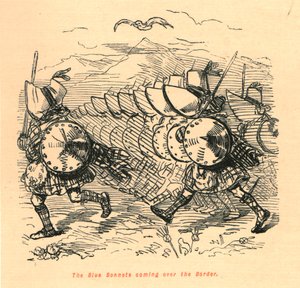 I berretti blu che attraversano il confine da John Leech