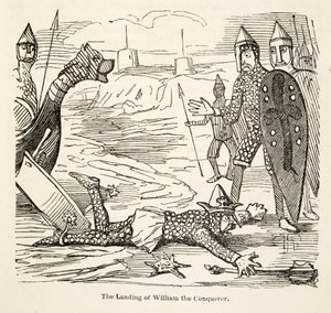 Lo sbarco di Guglielmo il Conquistatore, da The Comic History of England da John Leech