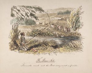Il Riverside, vento favorevole e la trota che sale il più velocemente possibile, 1830-64 da John Leech