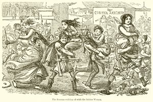 I romani portano via le donne sabine da John Leech