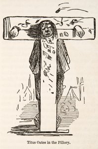 Titus Oates nella gogna, da The Comic History of England, pub. 1864 da John Leech
