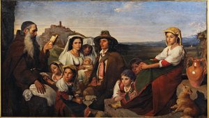 Un Sermone, un monaco che predica nella campagna romana da John Leslie
