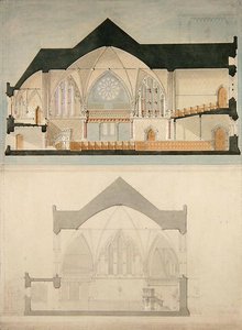 Elevazione laterale della Trinity College Church, Edimburgo da John Lessels