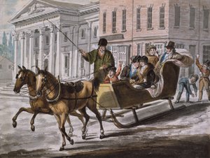 Scena Invernale a Filadelfia—La Banca degli Stati Uniti sullo Sfondo, 1811-ca. 1813 da John Lewis Krimmel