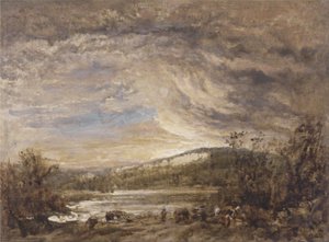 Paesaggio Fluviale, Tramonto da John Linnell