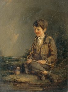 Ragazzo che pesca da John Linnell
