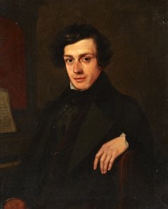 Ritratto di un giovane uomo accanto a un pianoforte, c.1810-30 da John Linnell