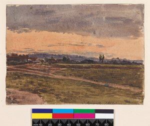 Recto: Tramonto. Verso: Uno schizzo per lo stesso soggetto da John Linnell