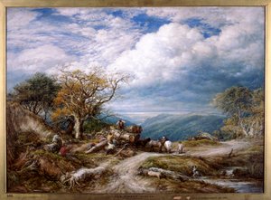 Il carro del legname, 1872 da John Linnell
