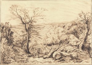 Boscaioli in una foresta da John Linnell