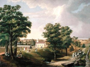Vista della scuola a Greens Farms da John Ludlow Morton