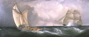 Un Cutter Francese che Passa una Fregata Britannica da John Lynn