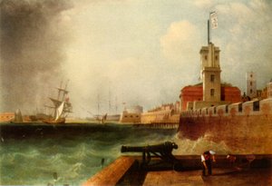 Alta marea sotto la Batteria, Porto di Portsmouth, 1846, 1942 da John Lynn