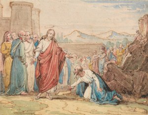Un Uomo Anziano che Supplica Cristo da John Martin