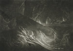 Lucifero sul lago ardente da John Martin