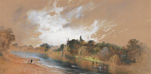 Le rive del Tamigi, di fronte alla villa di Pope da John Martin
