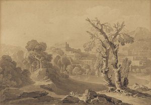 Città classica in un paesaggio, 1816 da John Martin