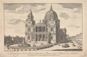 Vista prospettica della cattedrale di San Paolo a Londra da John Maurer