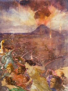 Eruzione del Vesuvio (gouache su carta) da John Millar Watt