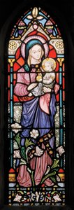 Dover, St Mary In Castro, Lavers & Barraud, John Millner Allen (1827-1902), Madonna e Bambino, 1861, adattato da Gilbert Scott da John Millner Allen