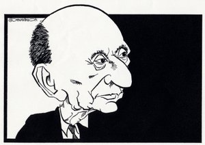 Arnold Schoenberg, caricatura da John Minnion
