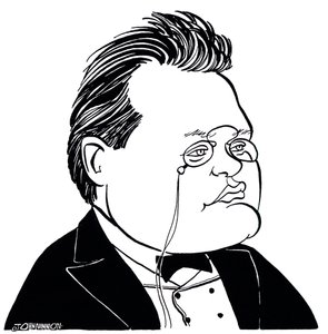 Max Reger - caricatura del compositore tedesco da John Minnion
