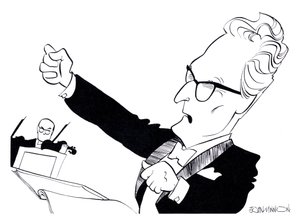 Otto Klemperer - caricature da John Minnion