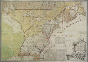 Mappa delle Colonie Britanniche negli Stati Uniti da John Mitchell