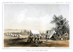 Consiglio con White Mans Horse, 1856 da John Mix Stanley