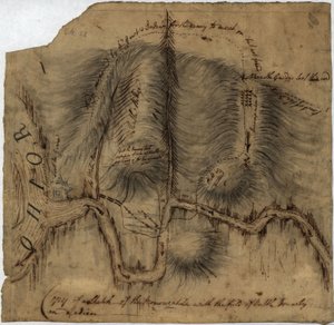 Copia di uno schizzo del Monongahela, con il campo di battaglia, LOC gm71002314