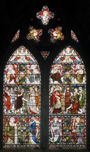 Abbazia di Paisley, Cottire & Co, attribuito a John Moyr Smith, Temperanza, Fede ecc., 1873 da John Moyr attr.to Smith