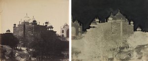 Taj Mahal, vista posteriore della casa di riposo, con figura