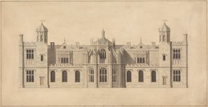 Corsham Court, Wiltshire: Elevazione del Fronte Nord da John Nash