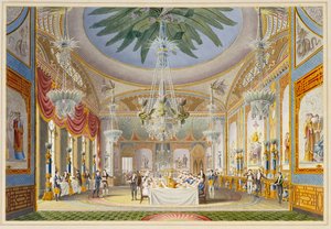La sala da banchetto al Royal Pavilion, Brighton